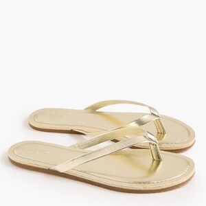 Like new J. Crew Metallic Gold girls Flip Flops sandals little girls /Toddler 11